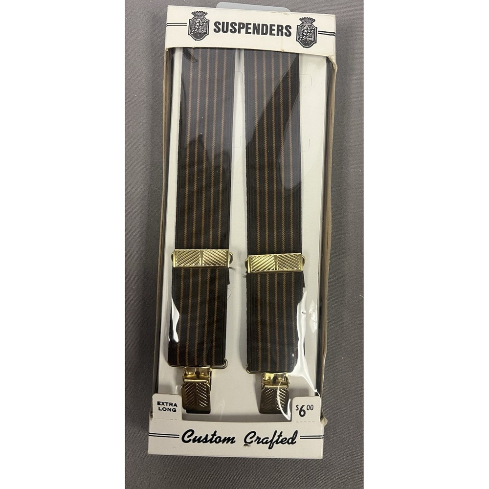Vintage Suspenders Made in USA Union Made Suspenders NEW in box Extra Long